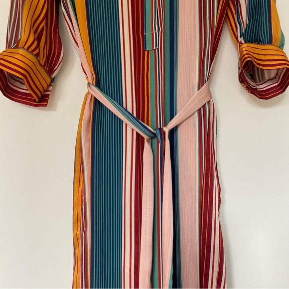 dRA Los Angelos Dream in Colour Jumpsuit Belted Wide Leg Multicolour Striped Jum - Picture 6 of 14